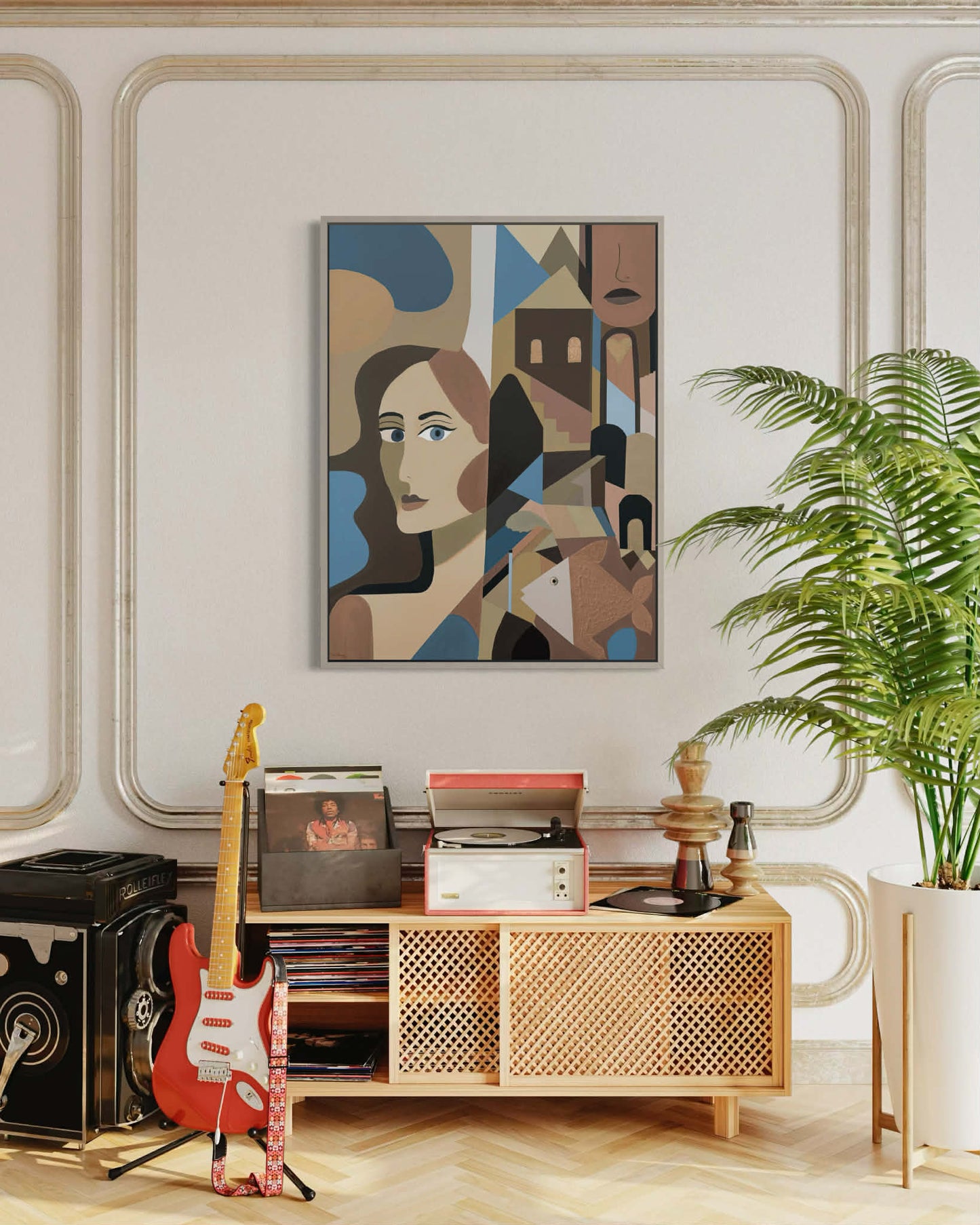 Annabeth Neutral Veil - Canvas Print