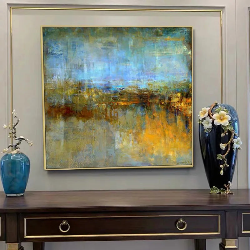 Silent Horizon — Hand-Painted Textured Abstract Landscape