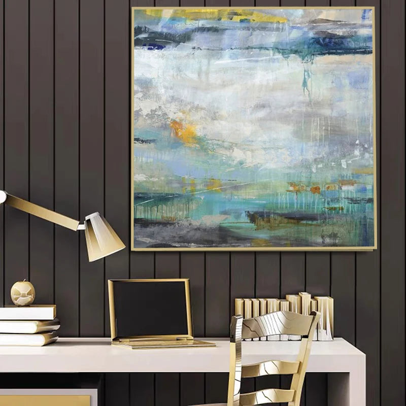 Silent Horizon — Hand-Painted Textured Abstract Landscape