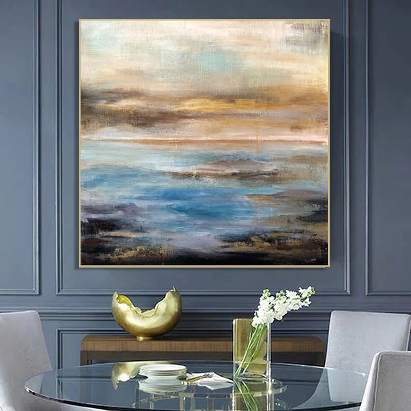 Silent Horizon — Hand-Painted Textured Abstract Landscape