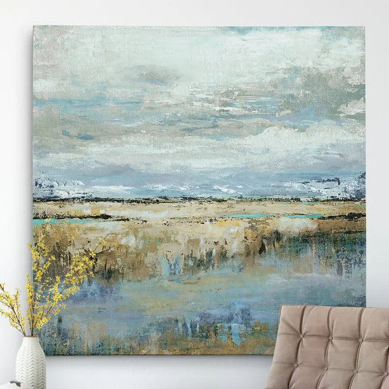 Silent Horizon — Hand-Painted Textured Abstract Landscape