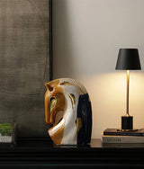 Golden Stallion Ceramic Sculpture – Luxury Gilded Horse Head Art Décor
