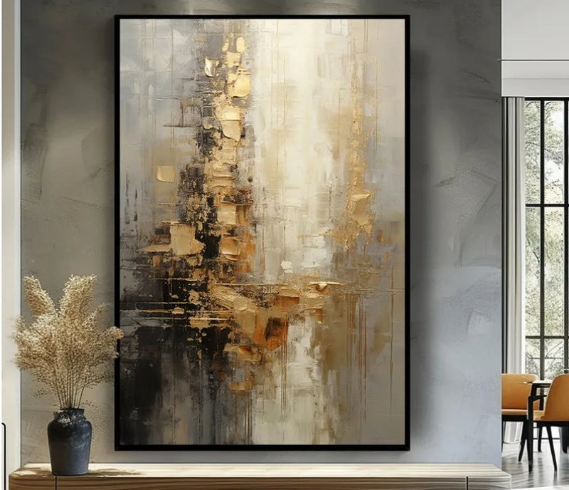 Aurum Flow — Hand-Painted Abstract Canvas