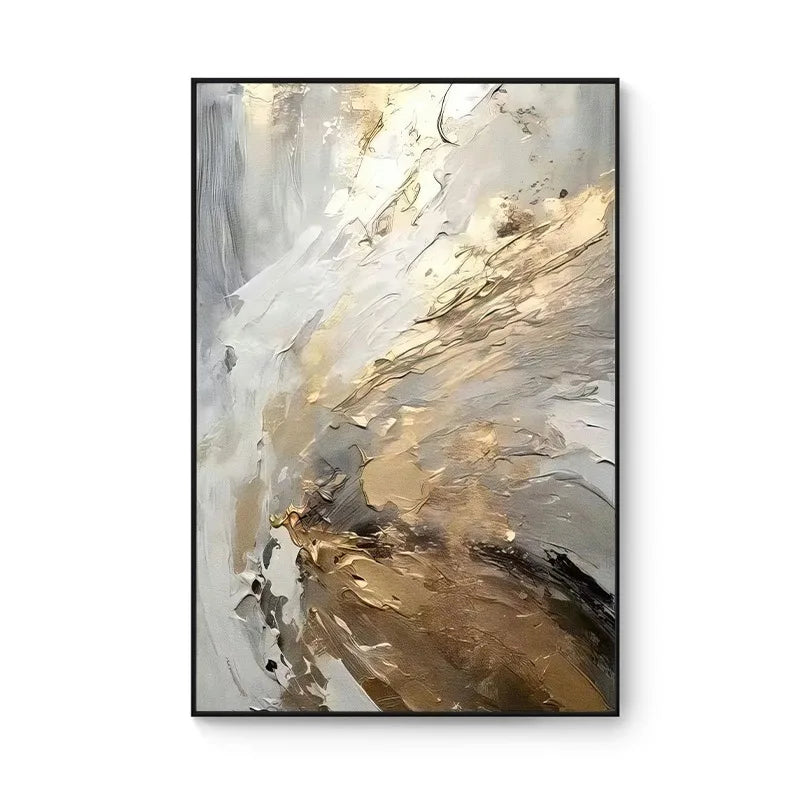 Aurum Flow — Hand-Painted Abstract Canvas