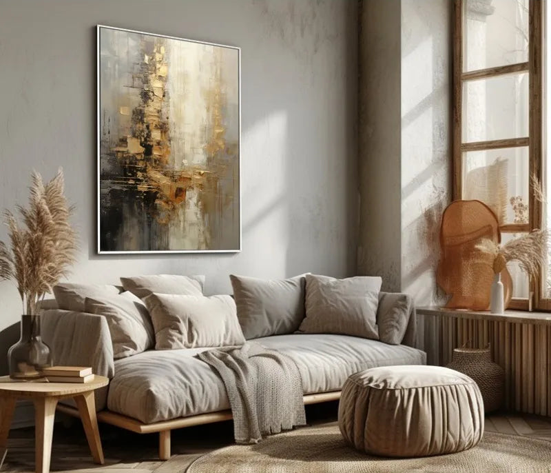 Aurum Flow — Hand-Painted Abstract Canvas