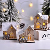 Christmas LED Wooden House – Light-Up Cabin Decoration for Home, Tree, or Table Display
