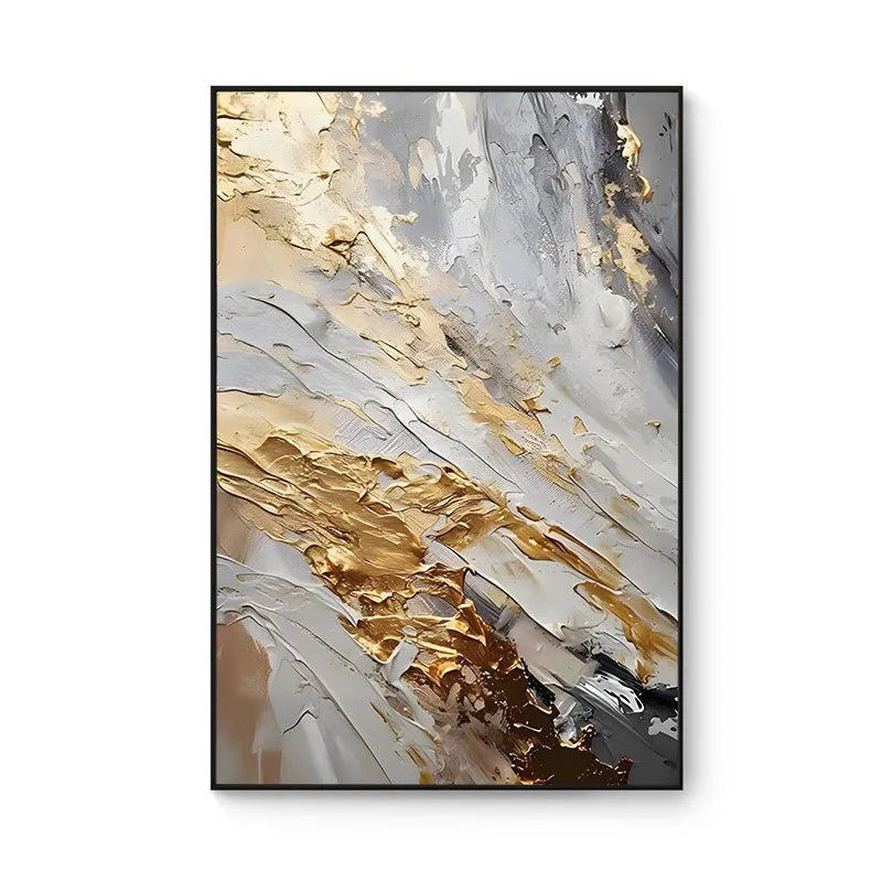 Aurum Flow — Hand-Painted Abstract Canvas