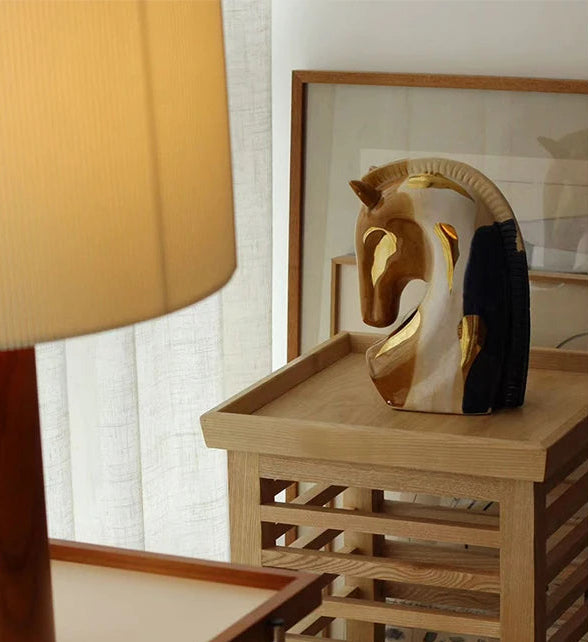 Golden Stallion Ceramic Sculpture – Luxury Gilded Horse Head Art Décor