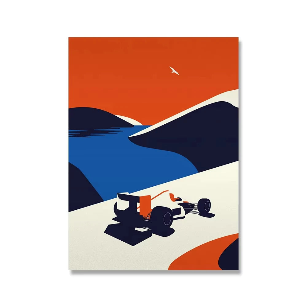 Classic 911 Scandinavian Retro Car Poster – Vintage Canvas Wall Art (Unframed)