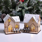 Christmas LED Wooden House – Light-Up Cabin Decoration for Home, Tree, or Table Display