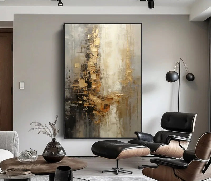 Aurum Flow — Hand-Painted Abstract Canvas