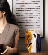 Golden Stallion Ceramic Sculpture – Luxury Gilded Horse Head Art Décor