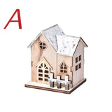 Christmas LED Wooden House – Light-Up Cabin Decoration for Home, Tree, or Table Display