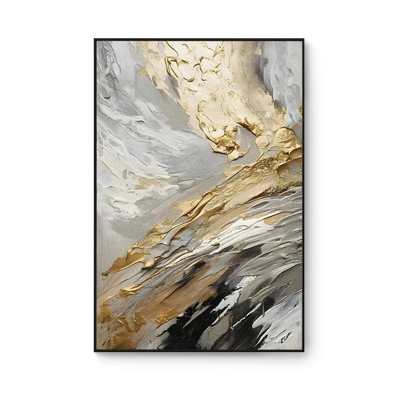 Aurum Flow — Hand-Painted Abstract Canvas