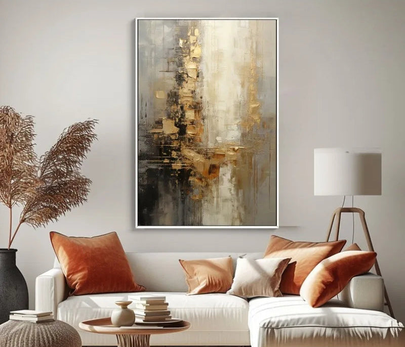 Aurum Flow — Hand-Painted Abstract Canvas
