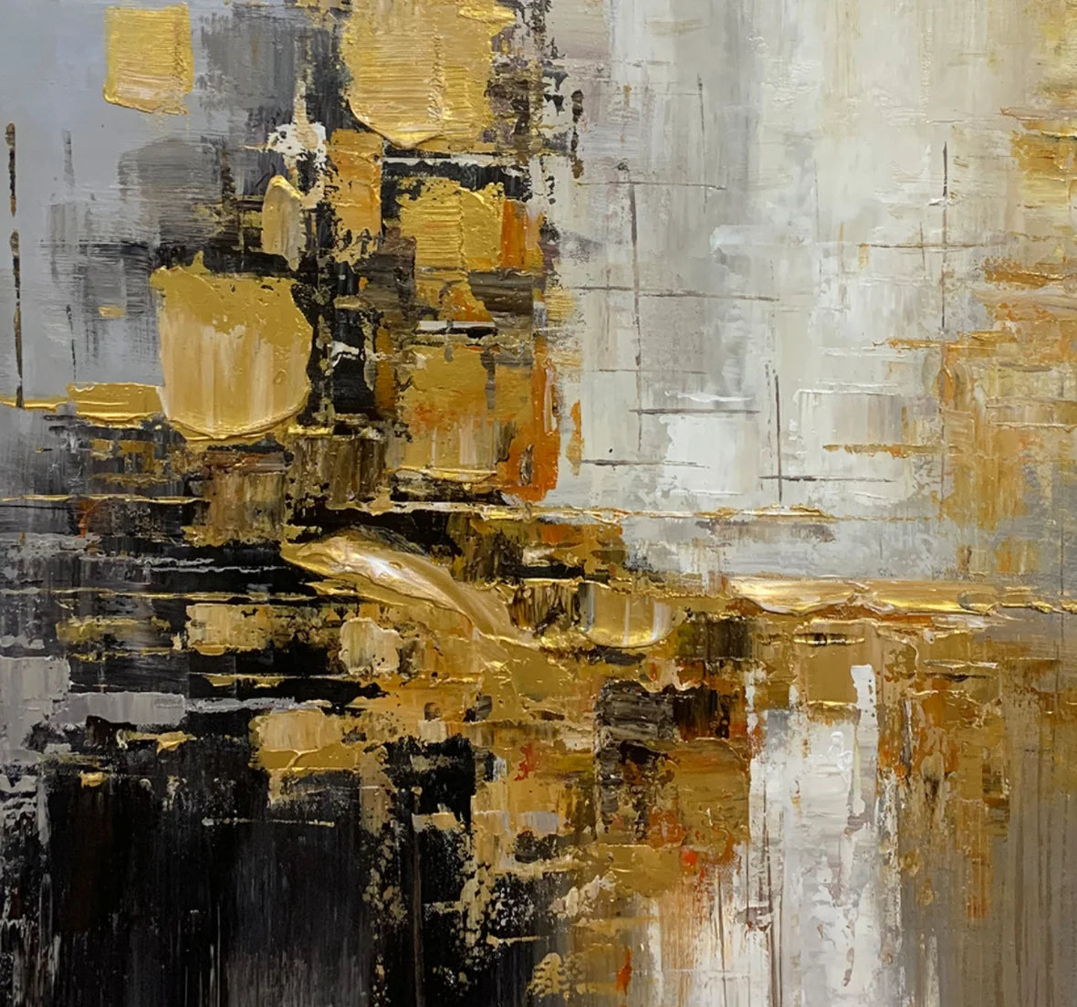 Aurum Flow — Hand-Painted Abstract Canvas