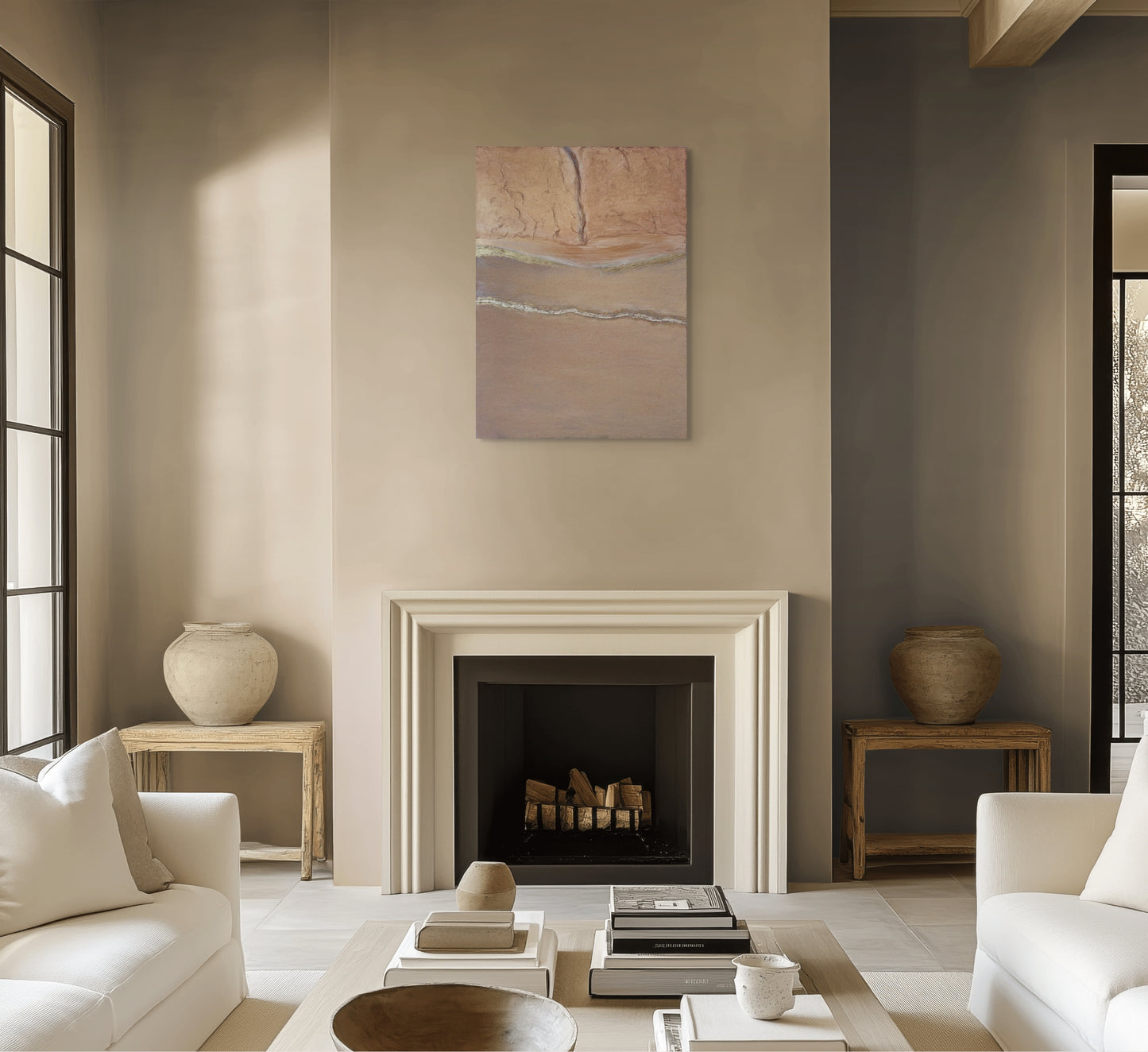 Original abstract desert painting by Von Rondon Art