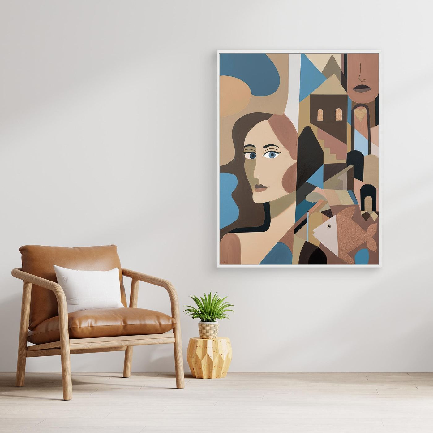 Annabeth Neutral Veil - Canvas Print