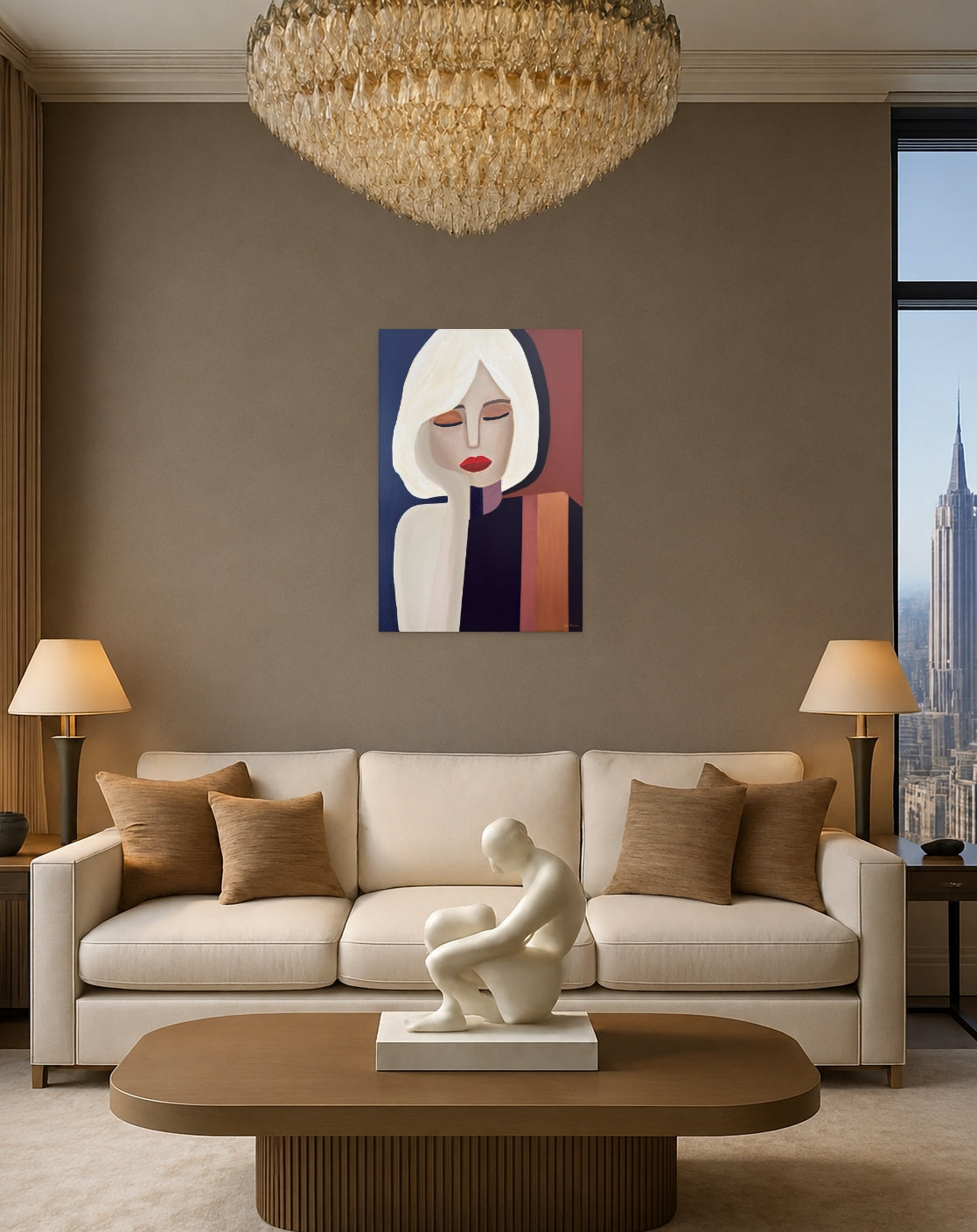 Original cubist painting by Von Rondon Art