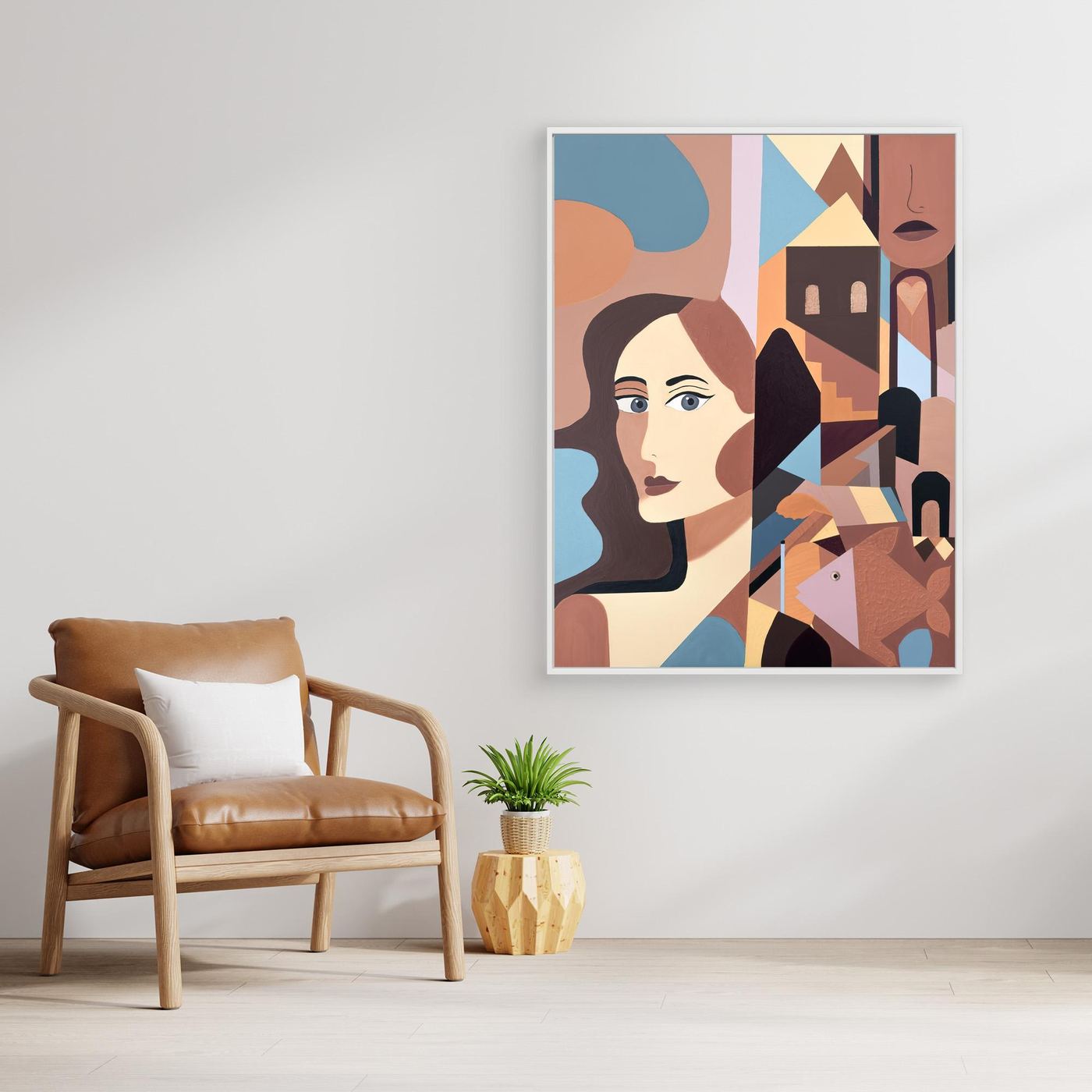 Annabeth Neutral Veil - Canvas Print