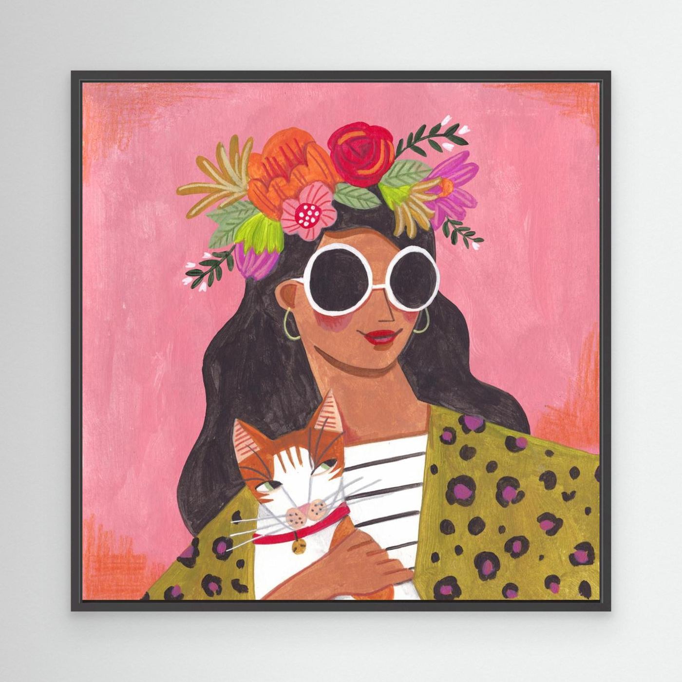 Bloom & Whiskers - Canvas Print