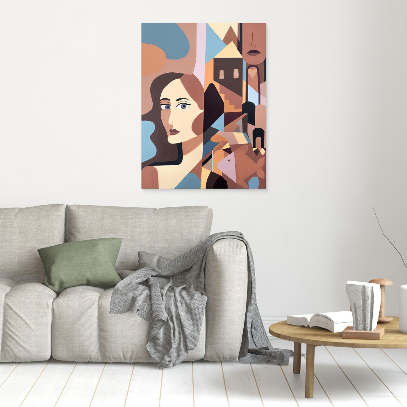 Annabeth Neutral Veil - Canvas Print