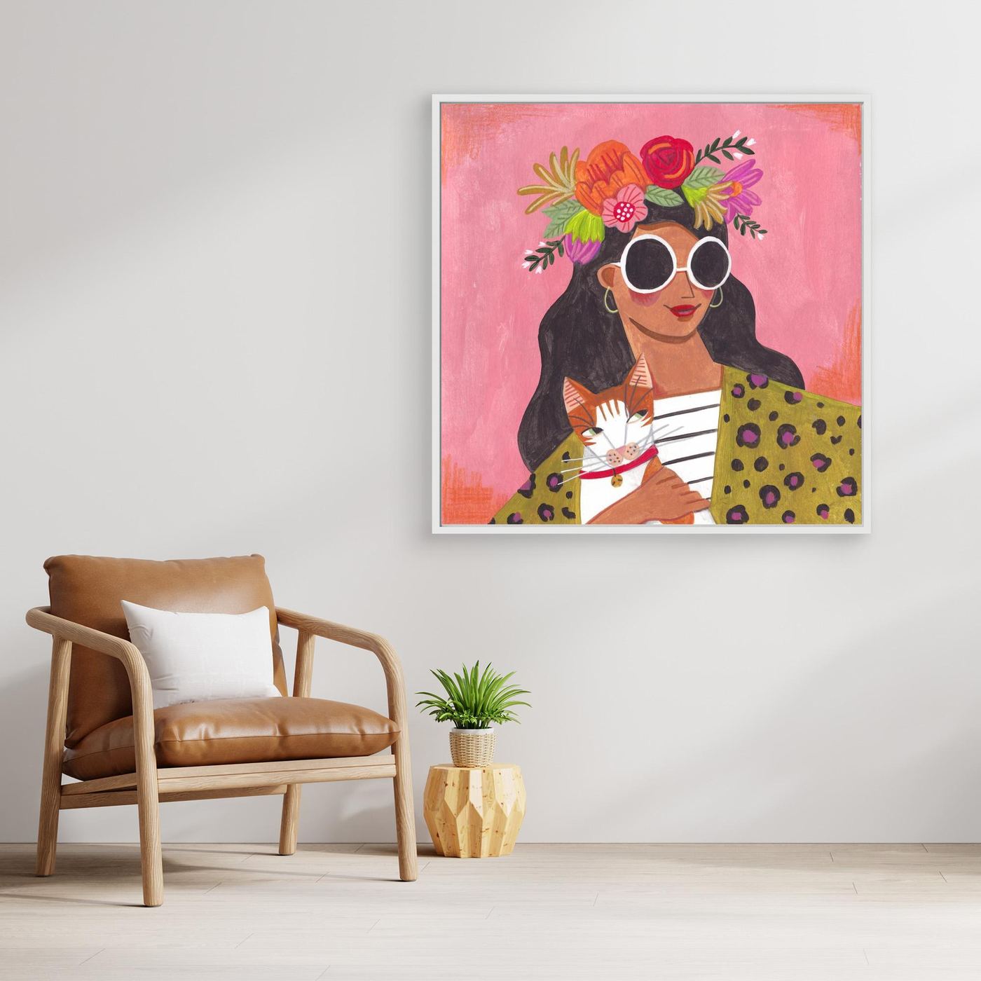 Bloom & Whiskers - Canvas Print