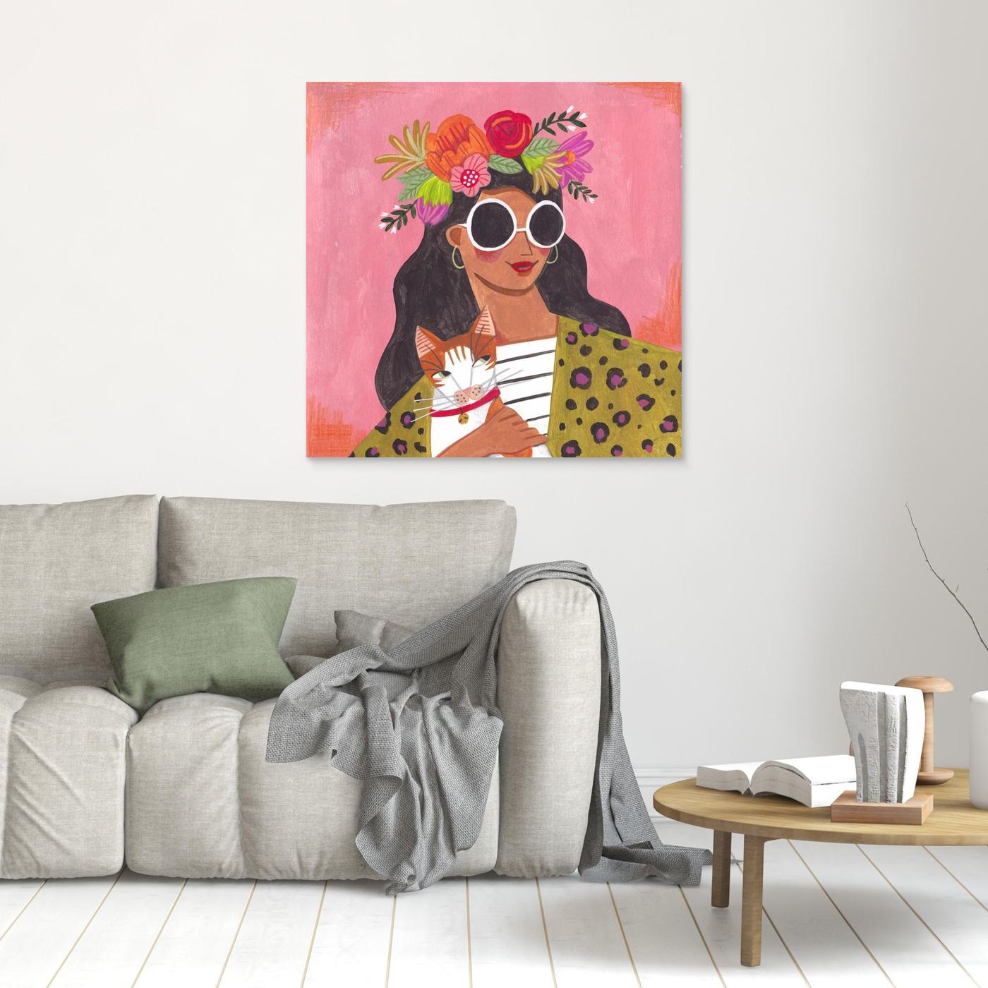 Bloom & Whiskers - Canvas Print