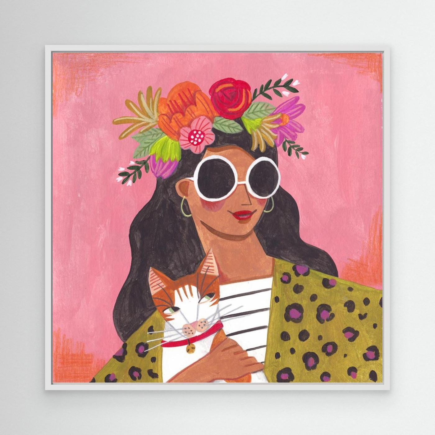 Bloom & Whiskers - Canvas Print