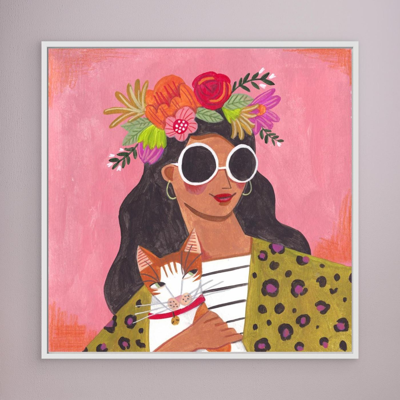 Bloom & Whiskers - Canvas Print