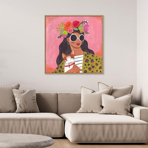Bloom & Whiskers - Canvas Print
