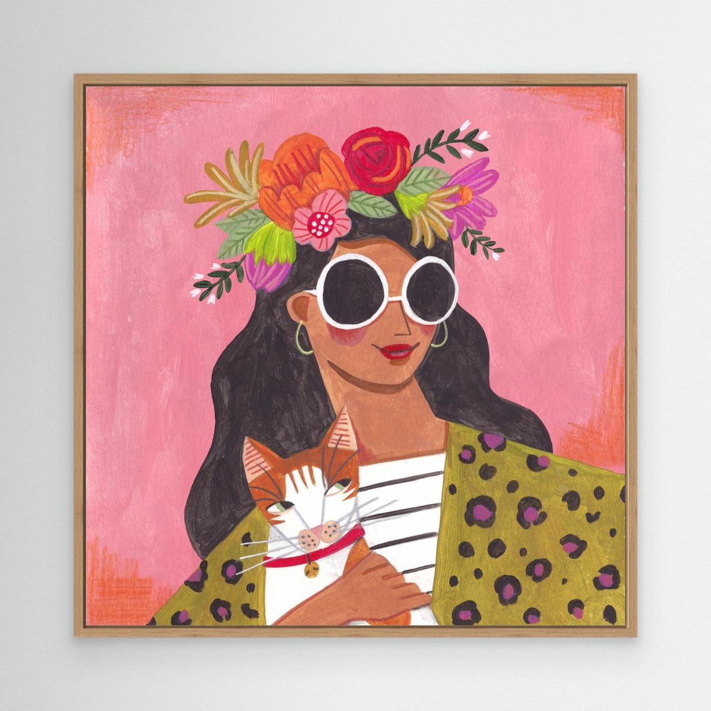 Bloom & Whiskers - Canvas Print