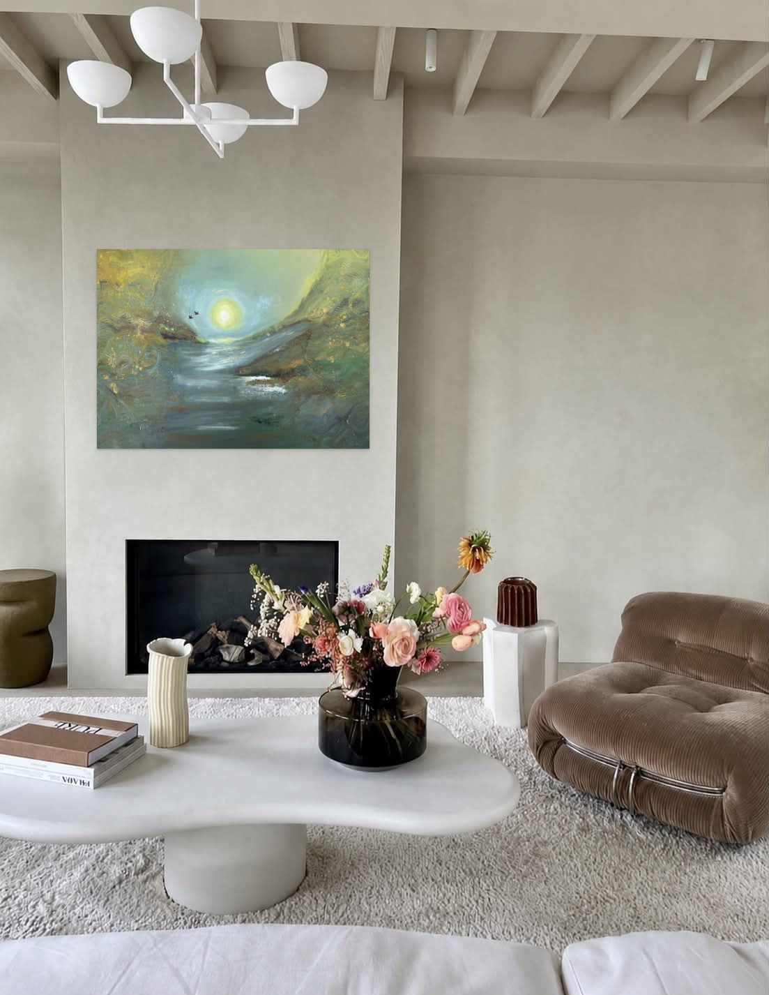 Original abstract forest painting by Von Rondon Art